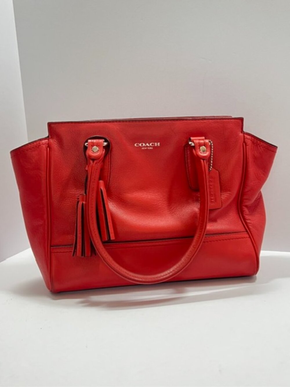 Coach Legacy Leather Candace Carryall Carnelian Red COA